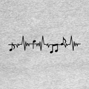 Music Notes with Heartbeat T-Shirt